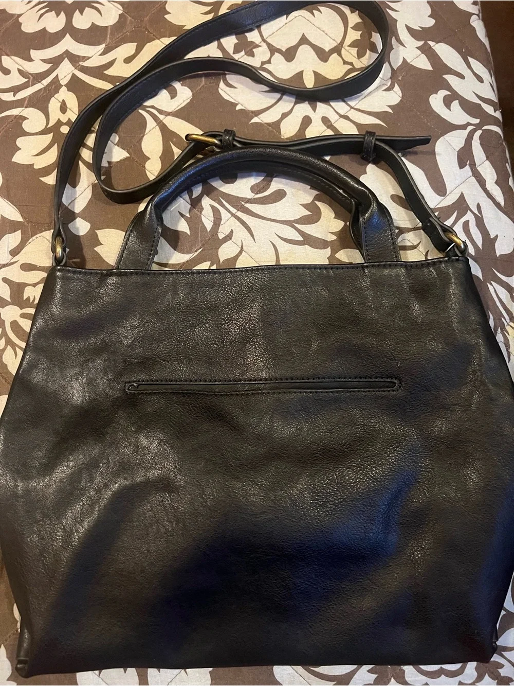 SONOMA Black Men’s Crossbody Messenger Bag Interior Detail